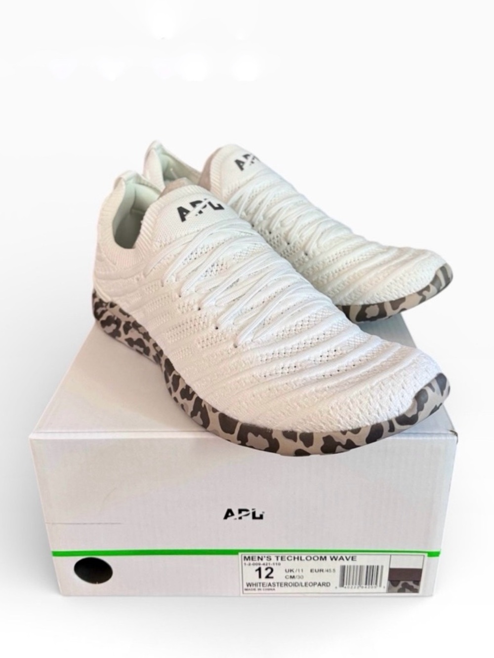 APL Men’s TechLoom Wave Sneakers, White Asteroid & Leoard sz. 12